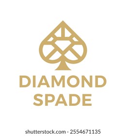 diamond spade flat minimalist logo design