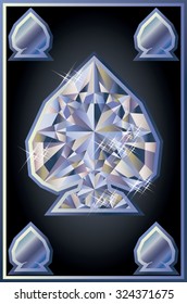 Diamond spades poker card, vector illustration
