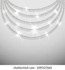 Diamond sparkling beads jewellery background - eps10