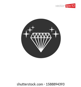 Diamond Sparkling Icon Design Vector