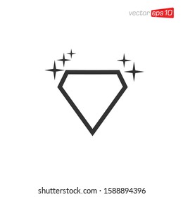 Diamond Sparkling Icon Design Vector