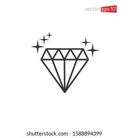 Diamond Sparkling Icon Design Vector