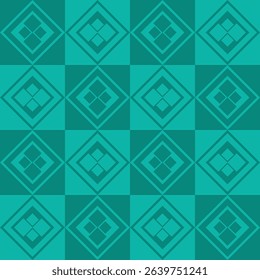 Diamond in square block seamless pattern with green background, featuring modern geometric lines for fabric, abstract pattern, symmetry, wallpaper, digital, packaging design, backdrop, textile, tiles