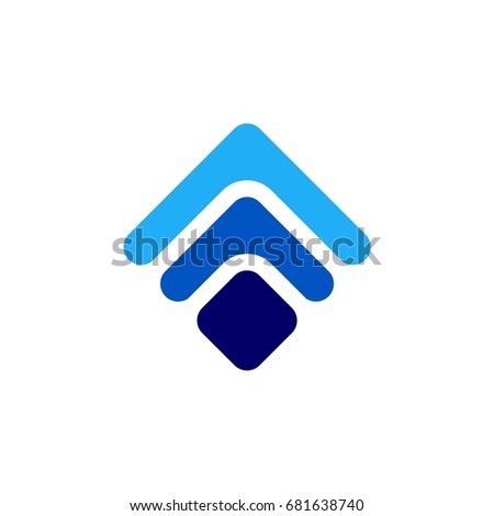 Diamond Square Blue Arrow Logo Template Illustration Design. Vector EPS 10.
