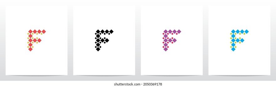 Diamond Square Forming Letter Logo Design F