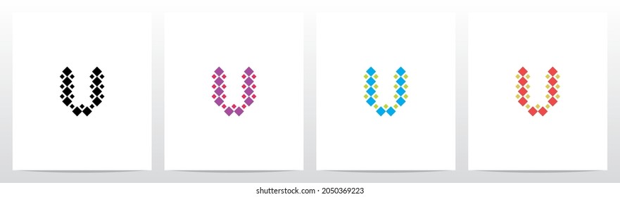 Diamond Square Forming Letter Logo Design U
