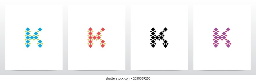 Diseño del logotipo de la carta de formación de Diamond Square K