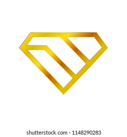 Diamond Stacked Golden Wealth Symbol Logo Design