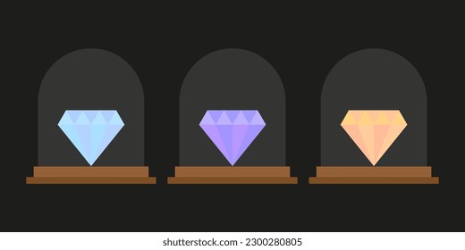 diamond stand on transparent background. Vector illustration.