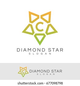 diamond star initial Letter C Logo design