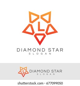 diamond star initial Letter L Logo design