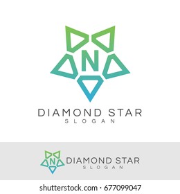 diamond star initial Letter N Logo design