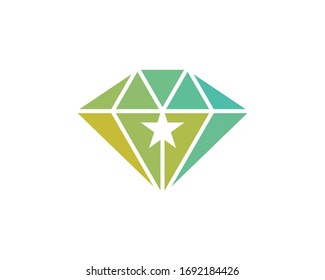 Diseño vectorial de logotipo de estrella de diamante, concepto de logotipo de diamantes creativos