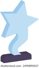 Concepto isométrico de los premios Diamond Star Swirl Dancing Shape Awards, mejor diseño de íconos de Vector del premio del coreógrafo, símbolo de reconocimiento, signo de expresión de gratitud, ilustración distintiva de insignia