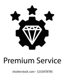 
A diamond with the stars showing the concept of premium services 

