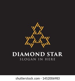 Diamond stars triangle shaped logo decoration design illustration