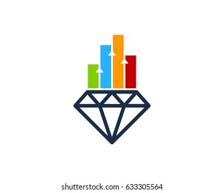 Diamond Stats Icon Logo Design Element