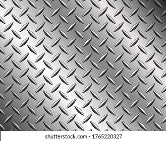 The diamond steel metal sheet texture background, vector illustration.