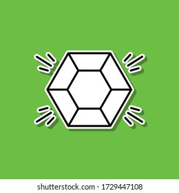 Icono de pegatina de diamante. Línea delgada simple, contorno vector de belleza, maquillaje, iconos cosméticos para ui y ux, sitio web o aplicación móvil