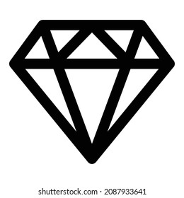 Diamond Stone Flat Icon Isolated On White Background