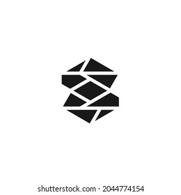Diamond Stone Forms Letter S Of Hexagon Logo Design Template