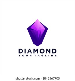 diseño del logotipo de gradiente de piedra de diamante