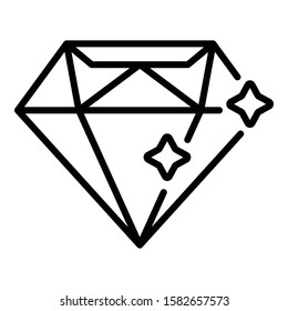 Diamond stone icon. Outline diamond stone vector icon for web design isolated on white background