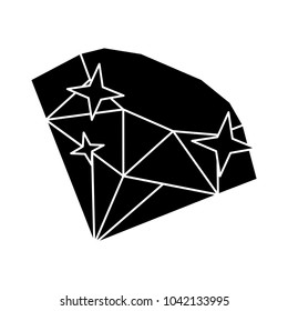 diamond stone icon - vector crystal stone illustration - 