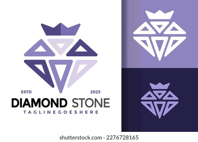 Diamond stone jewelry logo vector icon illustration