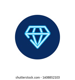 diamond stone neon light icon