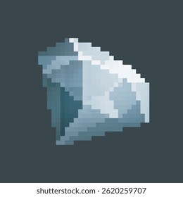 Diamond stone in pixel art style with isolated background