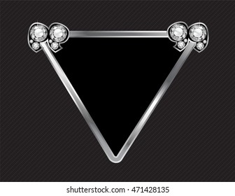 Diamond Stone Quotes on Silver Metal Speech Bubble over Pinstripe Background.  Vector EPS-10 file, transparency used. 