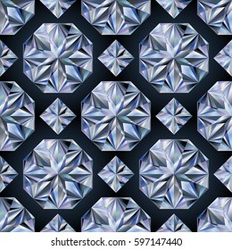 Diamond stone seamless wallpaper, vector illustration