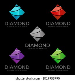 Diamond - Stylish Diamond Logo With  Square Concept