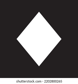 Diamond suit icon, white diamonds sign, black stencil of card suit, black silhouette. Poker playroom, card game and trick, poker tournament. Vector icon, sign, symbol for UI and Animation.