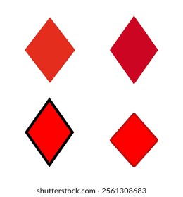 Diamond suit vector illustration. Simple Diamond suit with icon emoji design.