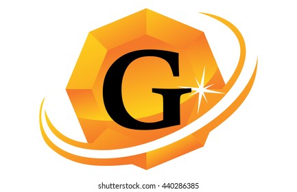 Diamond Swoosh Initial G