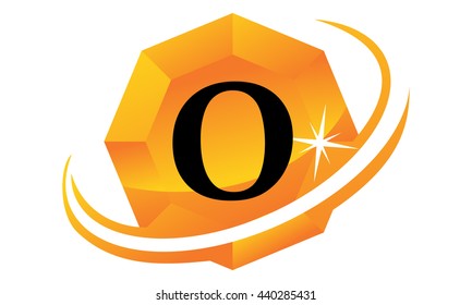 Diamond Swoosh Initial O