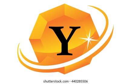 Diamond Swoosh Initial Y
