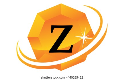 Diamond Swoosh Initial Z