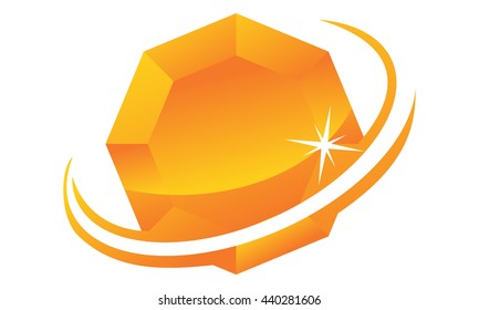 Diamond Swoosh  logo template isolated
