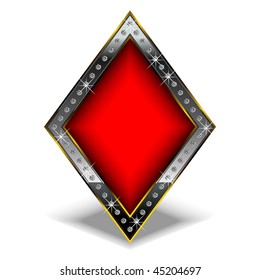 Diamond symbol inside a luxury frame and a lot of diamonds.