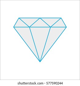Diamond symbol simple flat icon on background