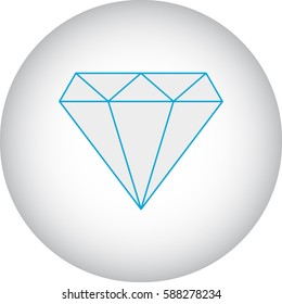 Diamond symbol simple flat icon on background