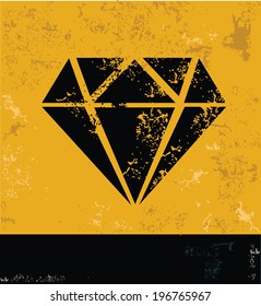 Diamond symbol,grunge vector