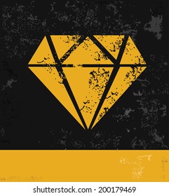 Diamond symbol,grunge vector