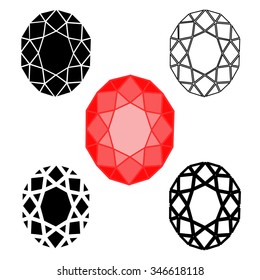 Diamond symbols. Vector illustration