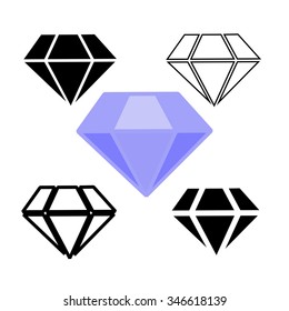 Diamond symbols. Vector illustration