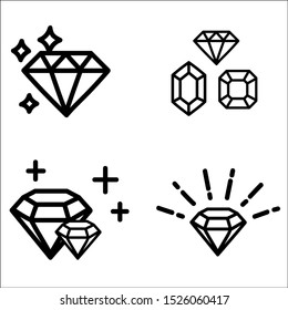 Diamond symbols.Vector collection. Hand drawn illustration.