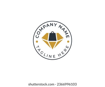 Diamond Tag or Jewellery Coupon emblem Logo badge sticker Concept sign icon symbol Element Design. Gem, Jewelry, Store, Shopping Logotype. Vector illustration logo template